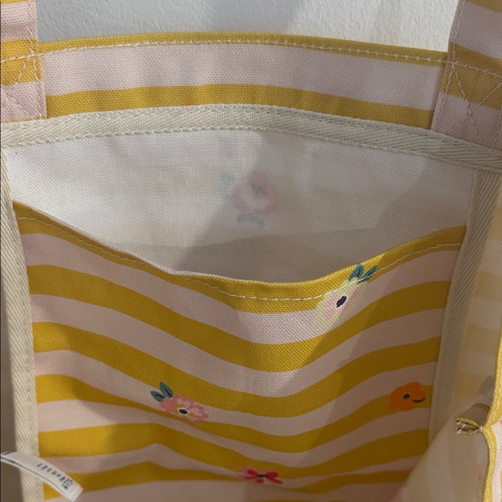 Cath Kidston X Moomin Striped Yellow Tote Bag with Cartoon Characters - Picture 9 of 10